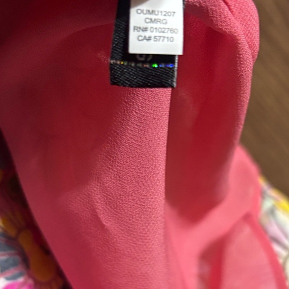 🔥🔥🔥Kate Spade Graphic Pink and Yellow Ruffled Blouse Size: XS🔥🔥🔥 - Picture 6 of 9